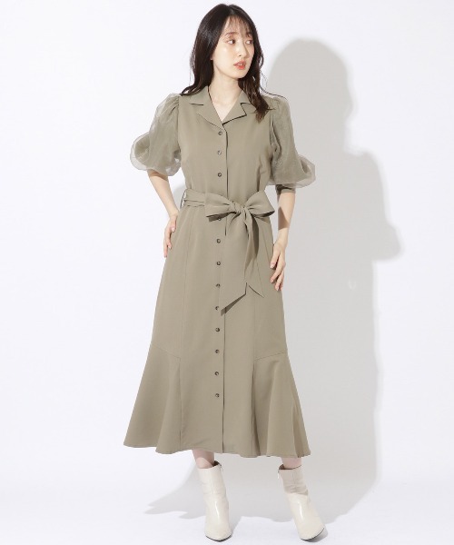 「WILLSELECTION」 シャツワンピース MEDIUM ブラウン レディース_画像2