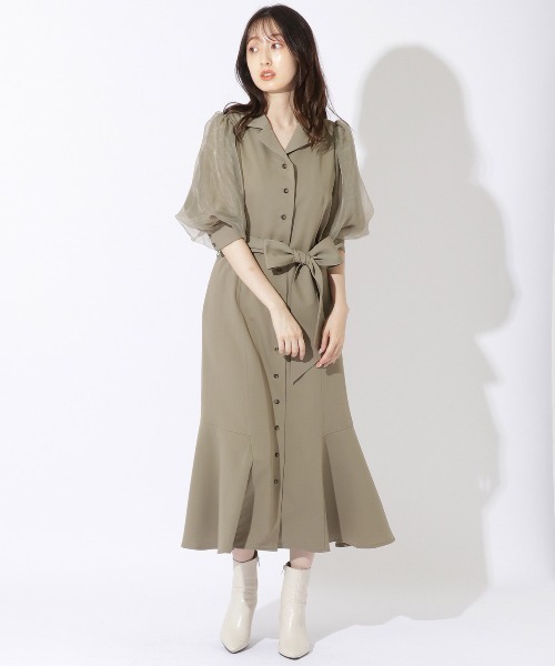 「WILLSELECTION」 シャツワンピース MEDIUM ブラウン レディース_画像3