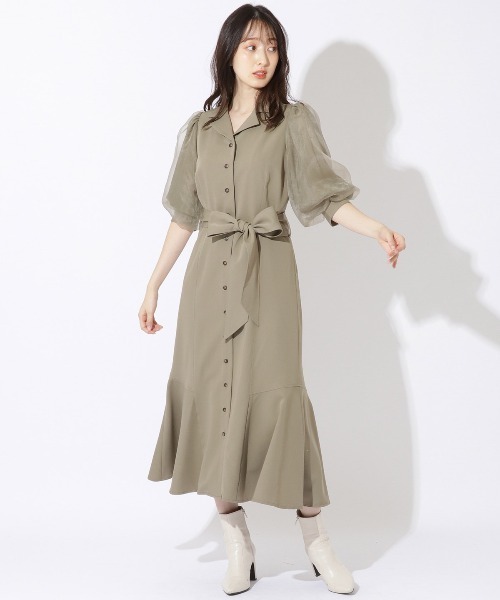 「WILLSELECTION」 シャツワンピース MEDIUM ブラウン レディース_画像5