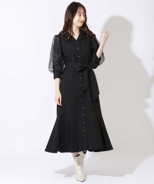 「WILLSELECTION」 シャツワンピース MEDIUM ブラウン レディース_画像6