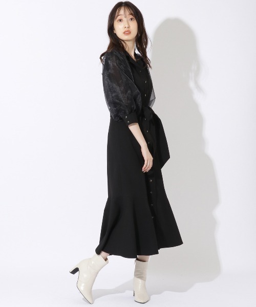 「WILLSELECTION」 シャツワンピース MEDIUM ブラウン レディース_画像7