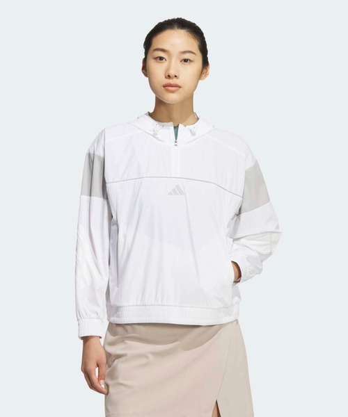 新品　Mサイズ　アディダスゴルフ　長袖ジャケット　白　ホワイト　レディース adidas（アディダス） ブルゾン アウター クォータージップ パーカー