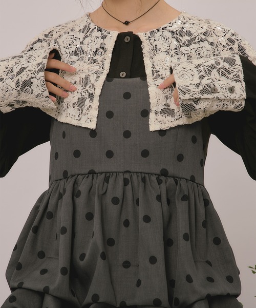 loin nuit ブラウス シャツ spanglelace big collar blouse