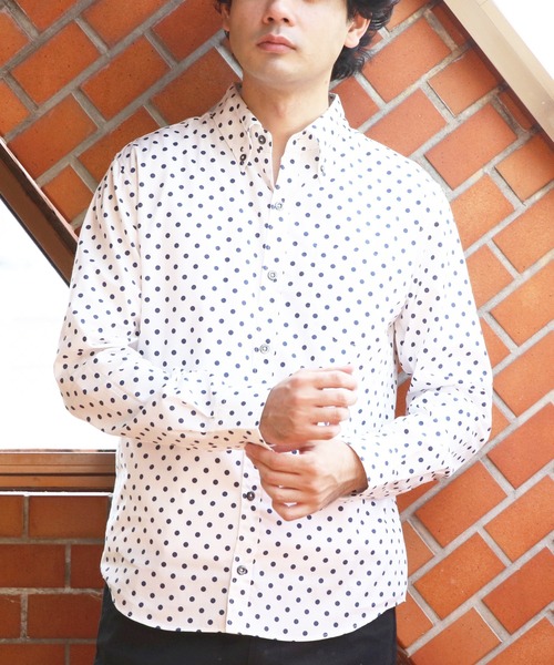 8 シャツ ドット長袖シャツ 日本製 メンズ レディース : ZOZOTOWN