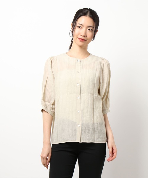 LBC（エルビーシー） ブラウス シャツ クリンクル2WAYブラウス