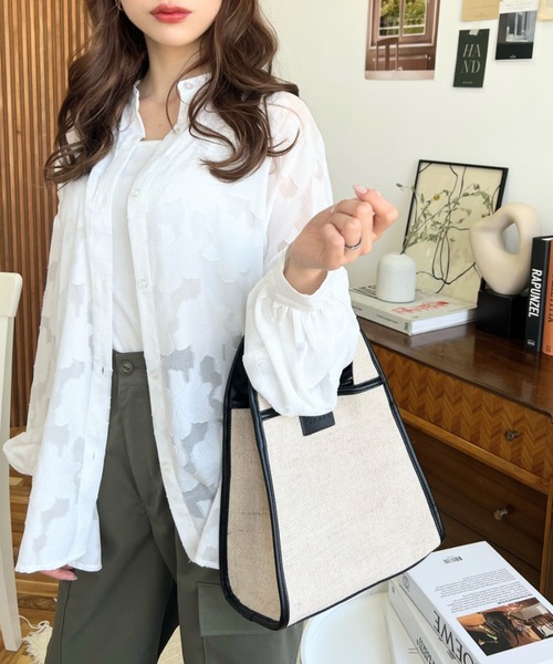 moment+ トートバッグ キャンバス ポーチ付き 2WAYスクエアトート