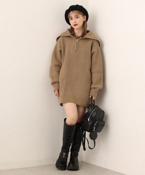 SNIDEL ハーフジップ ニットワンピース ハーフジップニットワンピース[IT47-26A010]｜URBAN RESEARCH