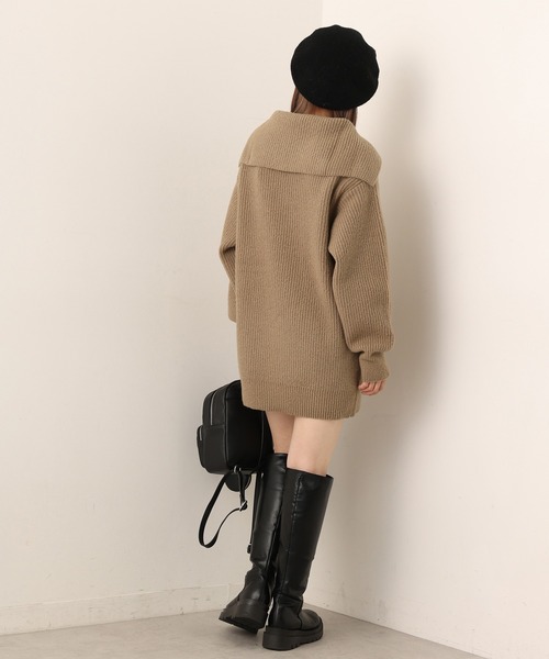 one after another NICE CLAUP ワンピース ハーフジップセーラーカラー