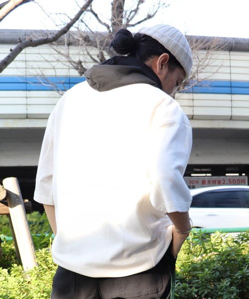 パーカー ドロストビッグ半袖パーカ