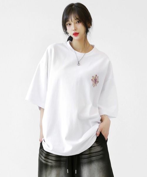 minsobi（ミンソビ） tシャツ フローラルグラフィティ ビッグ 