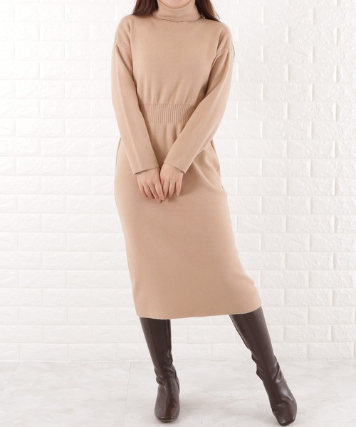 【新品】Iラインタイトニットワンピース Lace Ladies（レースレディース） ワンピース Iラインタートルニット