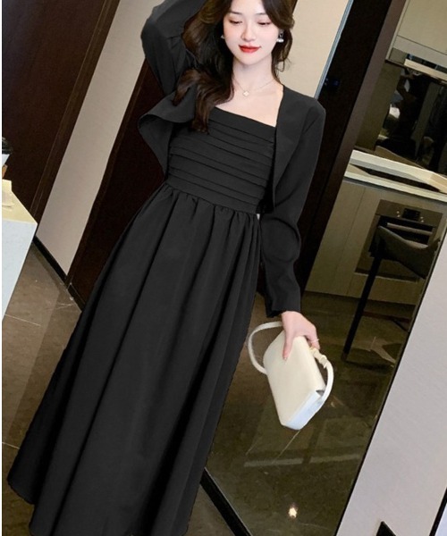 DIAVEL ワンピース ボレロ付きバックシャーリングキャミワンピース2点  