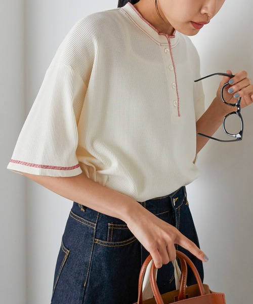 forksy. tシャツ 「forksy.」オーバーサイズワッフルヘンリー