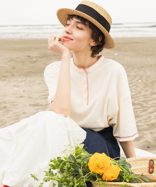 forksy. tシャツ 「forksy.」オーバーサイズワッフルヘンリー