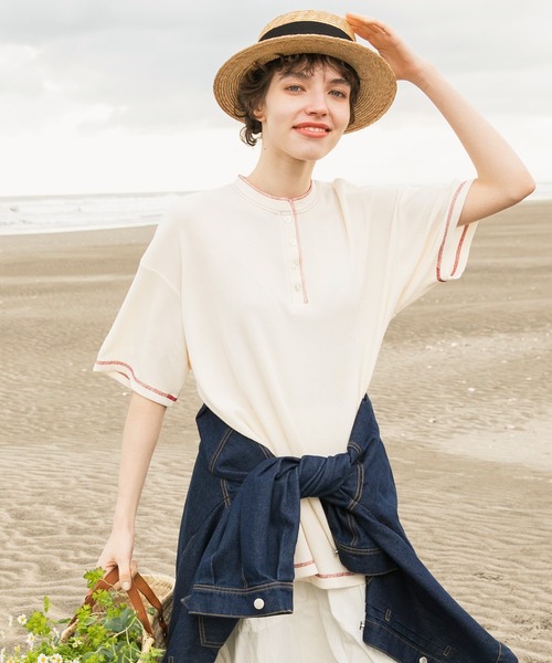 forksy. tシャツ 「forksy.」オーバーサイズワッフルヘンリー