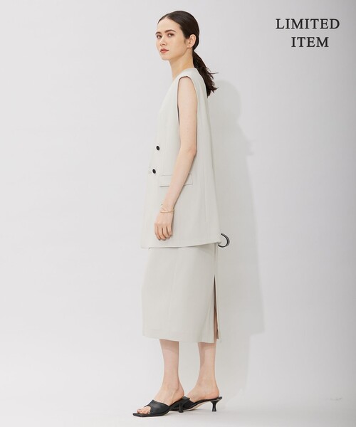 アウター 【WEB限定・洗える】BackSatinGeorgette ノーカラージレ WEB限定 洗える BackSatinGeorgette