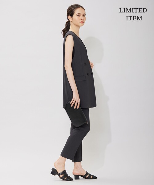 アウター 【WEB限定・洗える】BackSatinGeorgette ノーカラージレ WEB限定 洗える BackSatinGeorgette