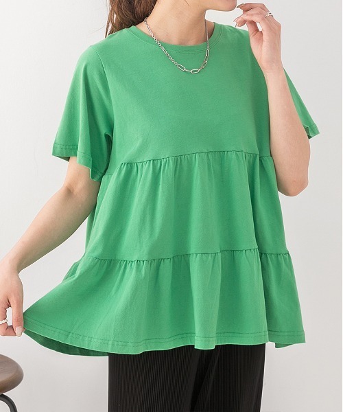 tシャツ ティアード チュニックTシャツ レディース | ad thie | 05