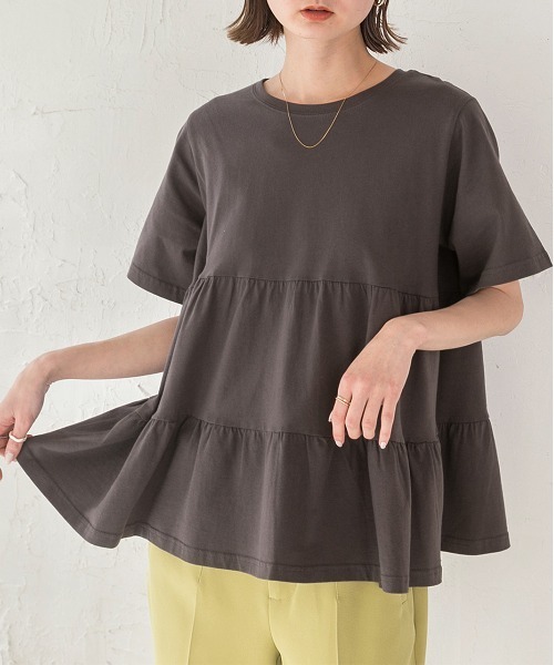tシャツ ティアード チュニックTシャツ レディース | ad thie | 03