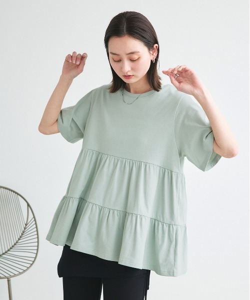 tシャツ ティアード チュニックTシャツ レディース | ad thie | 06