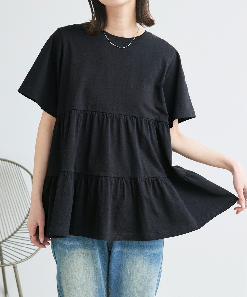 tシャツ ティアード チュニックTシャツ レディース | ad thie | 02