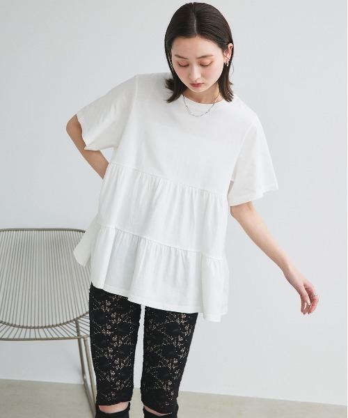 tシャツ ティアード チュニックTシャツ レディース | ad thie | 18