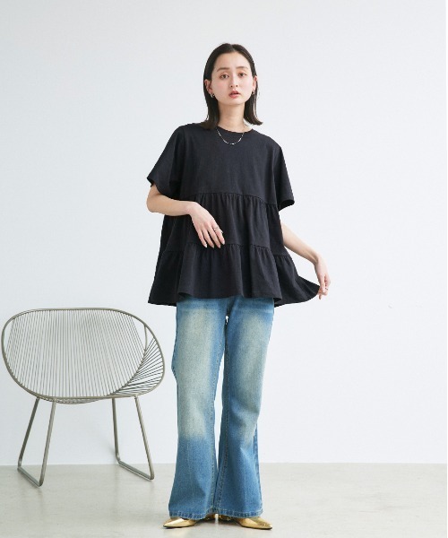 tシャツ ティアード チュニックTシャツ レディース | ad thie | 21