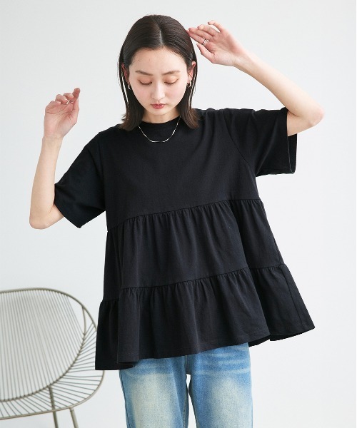 tシャツ ティアード チュニックTシャツ レディース | ad thie | 22