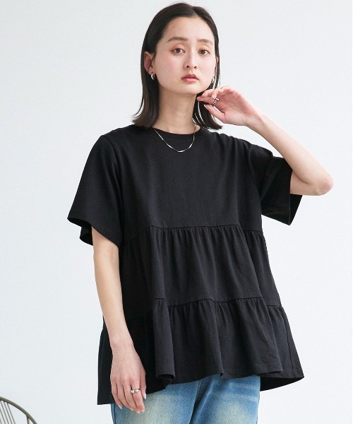 tシャツ ティアード チュニックTシャツ レディース | ad thie | 23