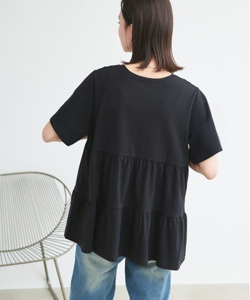 【美品】23区　エディターズ チュニック Tシャツ　 大きいサイズ44　黒 美品】23区 エディターズ チュニック Tシャツ 大きいサイズ44 黒