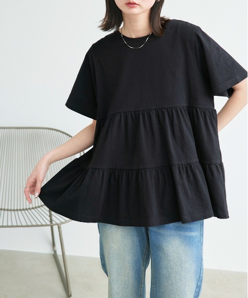 tシャツ ティアード チュニックTシャツ レディース | ad thie | 26