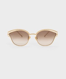 CHARLES ＆ KEITH サングラス ブレードワイヤフレーム キャット
