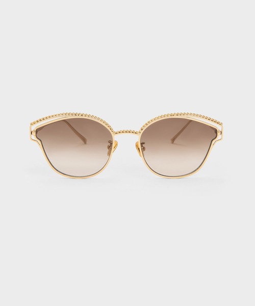 CHARLES ＆ KEITH サングラス ブレードワイヤフレーム キャット