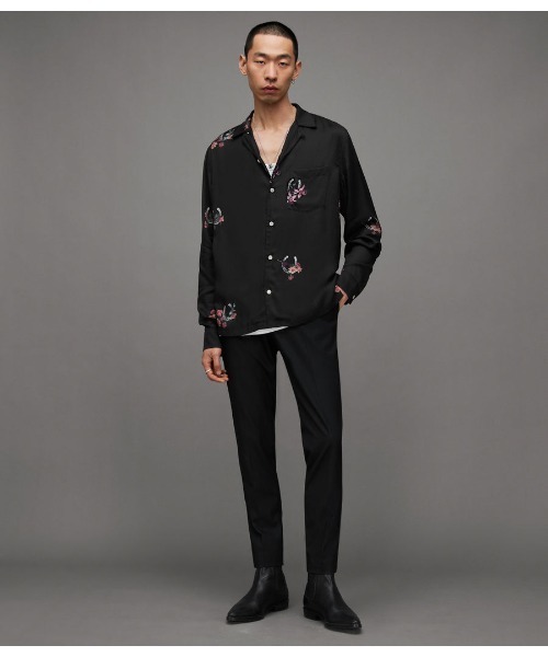 ALLSAINTS シャツ GOOD LUCK HORSESHOE PRINT RELAXED SHIRT | グッド 