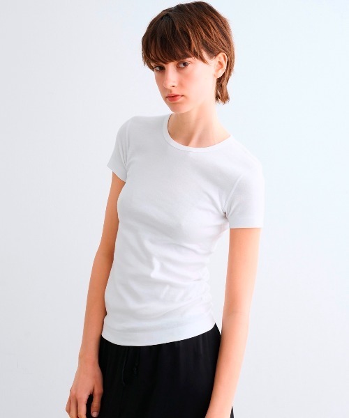 オープンニットコットン Tシャツ δ three dots tシャツ オーガニックコットン アレックス