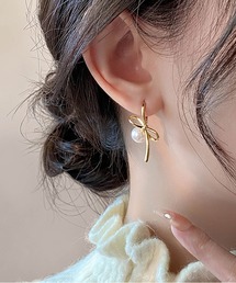 ピアス 高級感 フリンジ パール リボンzgasg364 淡水真珠 パールピアス イヤリング ボタンシェイプ 11-11.5mm