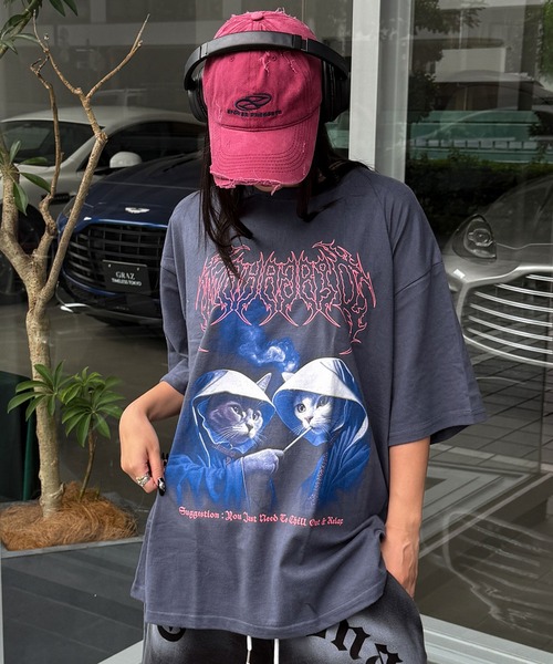 MAHAGRID tシャツ 「mahagrid/マハグリッド」 SMOKING CAT TEE