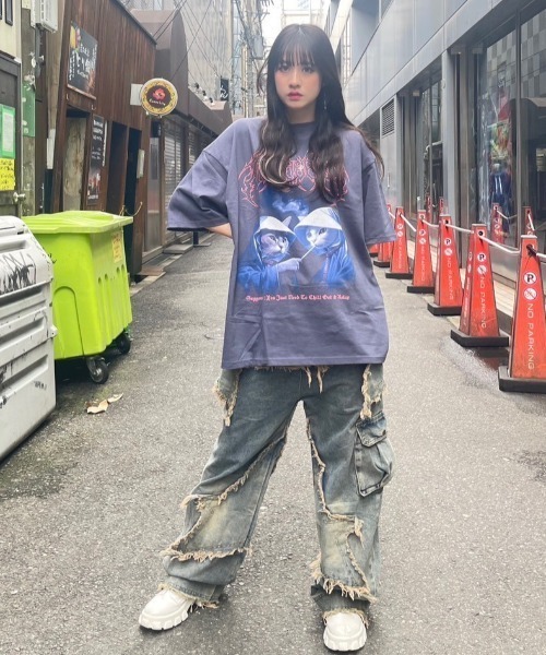 MAHAGRID tシャツ 「mahagrid/マハグリッド」 SMOKING CAT TEE