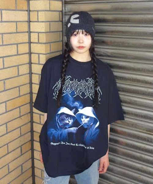 MAHAGRID tシャツ 「mahagrid/マハグリッド」 SMOKING CAT TEE