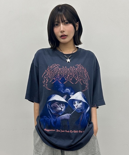 MAHAGRID（マハグリッド） tシャツ SMOKING CAT TEE/スモーキング猫 T