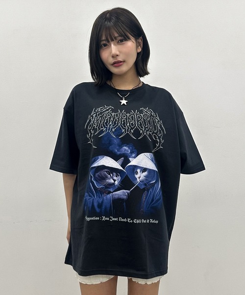 MAHAGRID（マハグリッド） tシャツ SMOKING CAT TEE/スモーキング猫 T