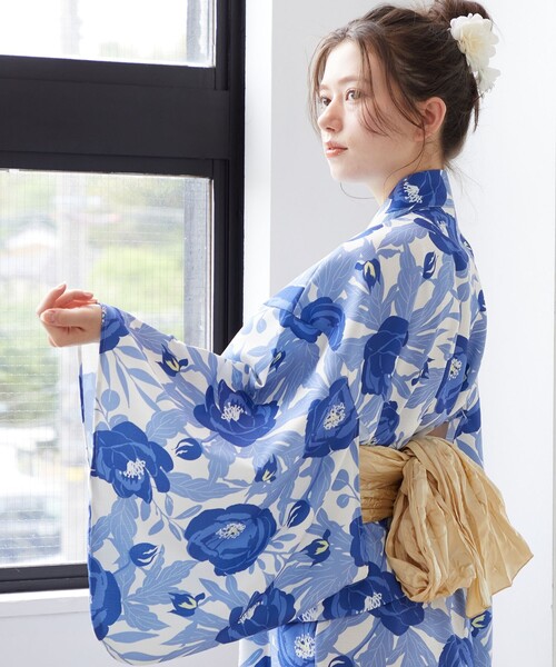 Feroux 浴衣 「洗える・2WAY」 簡単着付け 3点セット レディース