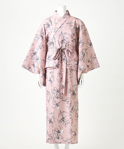 3分で着れる浴衣 セパレート ブルー 着脱簡単/手洗い可能/2WAY 着脱簡単/手洗い可能/2WAY】3分で着れる浴衣 | OLIVE des OLIVE