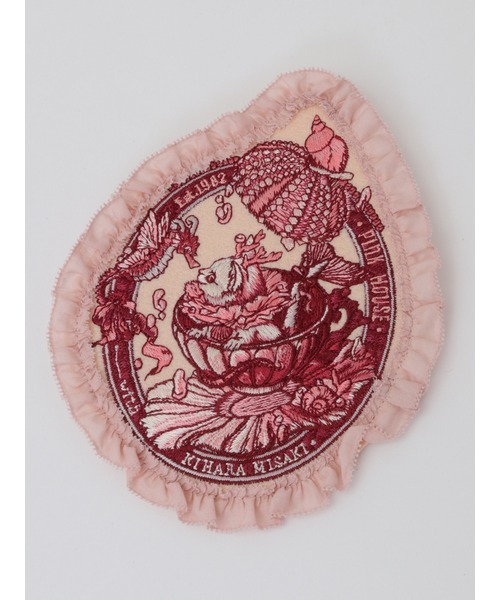 ピンクハウスワッペンブローチ PINK HOUSE ブローチ Rambling Hearts刺繍ワッペン レディース