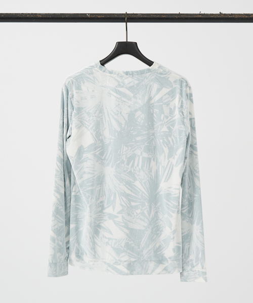 5351 Pour Les Hommes ベロアカットソー 5351 POUR LES HOMMES tシャツ 総柄 ベロア Vネック 長袖 ニット