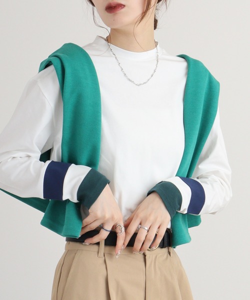 tシャツ A.N.L 配色カットソー レディース