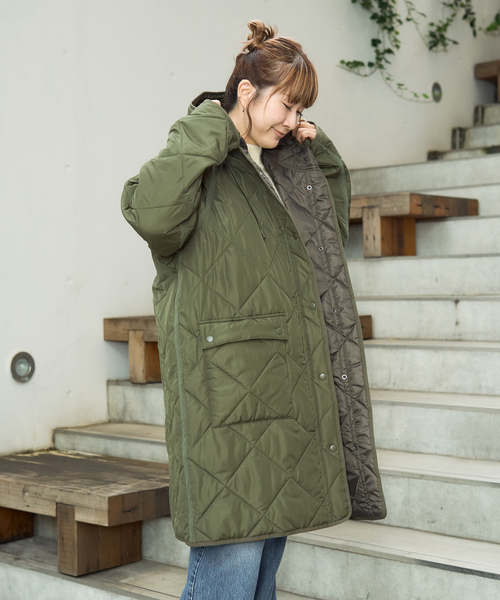 美品　ウールリッチ　ダウンコート　ラビット　ロゴプレート　キルティング　カーキ 美品 ウールリッチ ダウンコート ラビット ロゴプレート