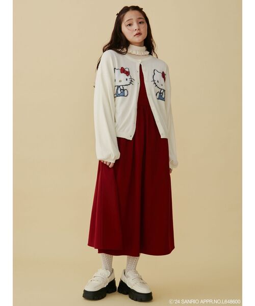 merry jenny カーディガン 「ハローキティコラボ」ニットカーデイガン  