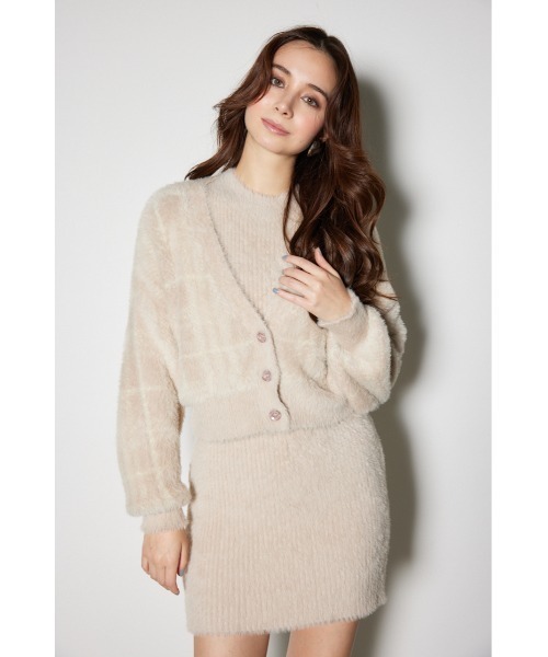 rienda（リエンダ） ワンピース チェックジャガードカーデセットオフ