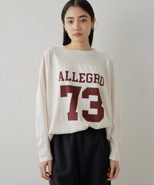 完売☆新品　未使用　Whim Gazette フットボールロングTシャツ Whim Gazette tシャツ フットボールロングTシャツ レディース